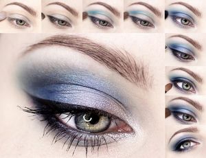 Вечерний макияж для голубых глаз